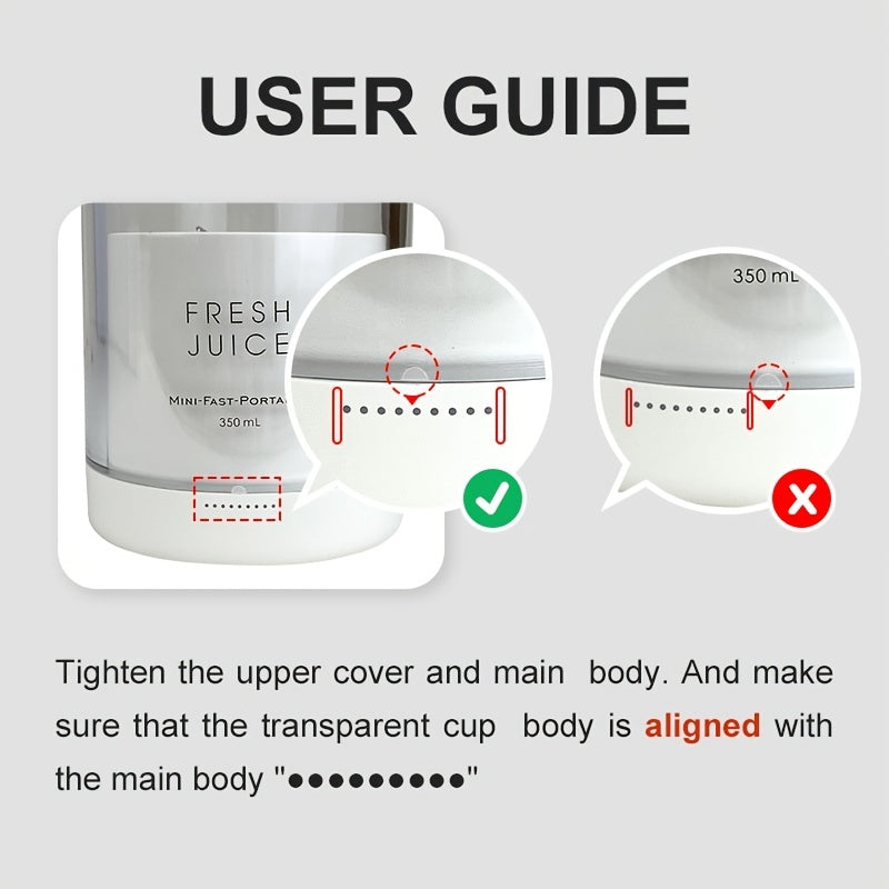 350ML Portable Electric Wireless Mini Fruit Blender Juicer - Perfect for On-the Go!