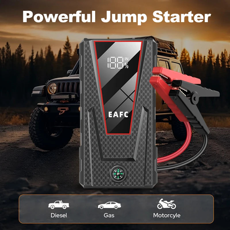 EAFC Car Jump Starter 1200A Wireless Charger Power Bank for 12V Car Emergency Starter Jstar 4 Auto Car Booster Battery